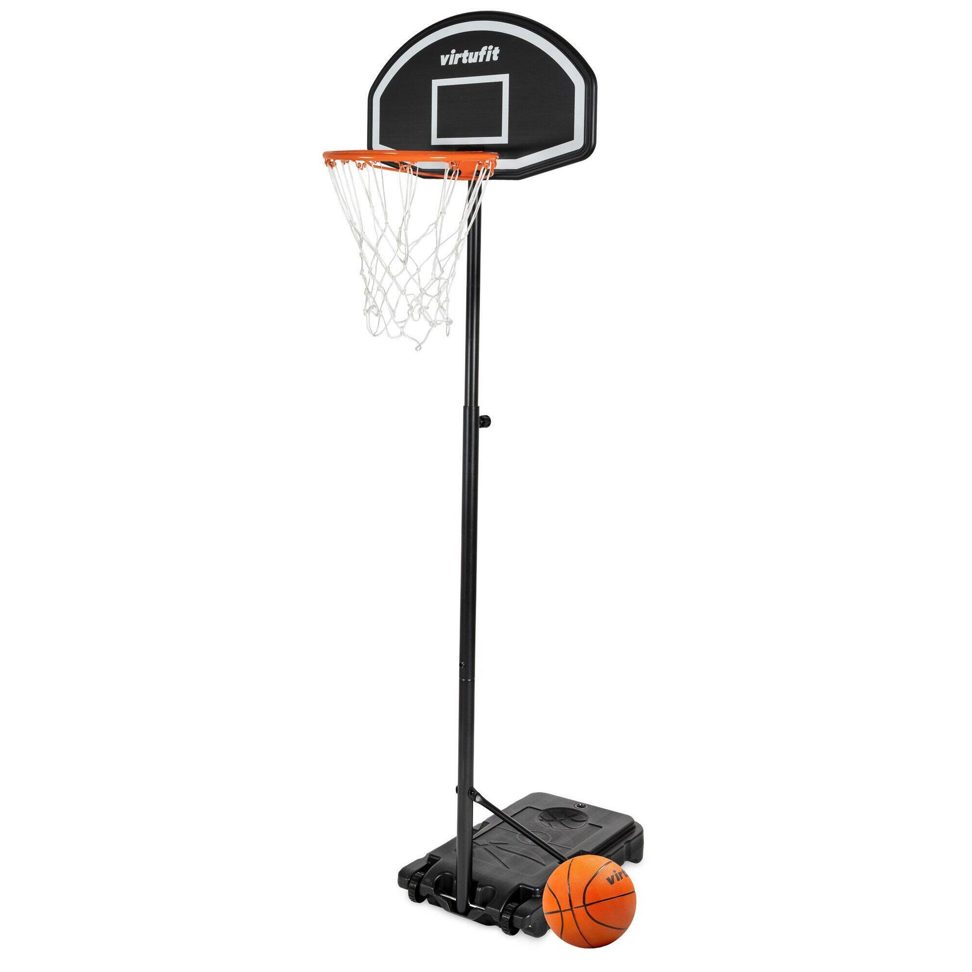 Virtufit - Poteau De Basket Ajustable  - 170 À 215 Cm - Avec Ballon Et Pompe - Panier De Basket - Noir - Taille Unique - Decathlon