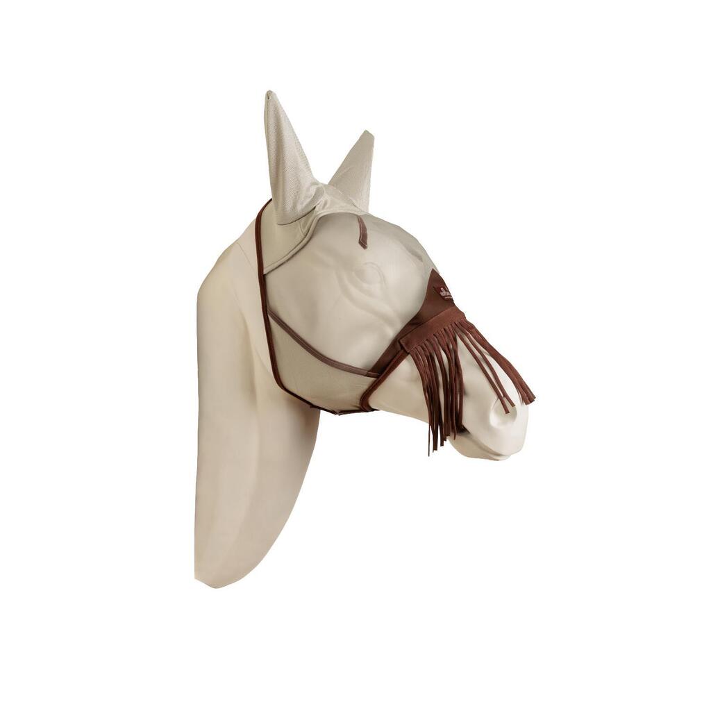 Fly mask classic with ears & nose tassels silver Full