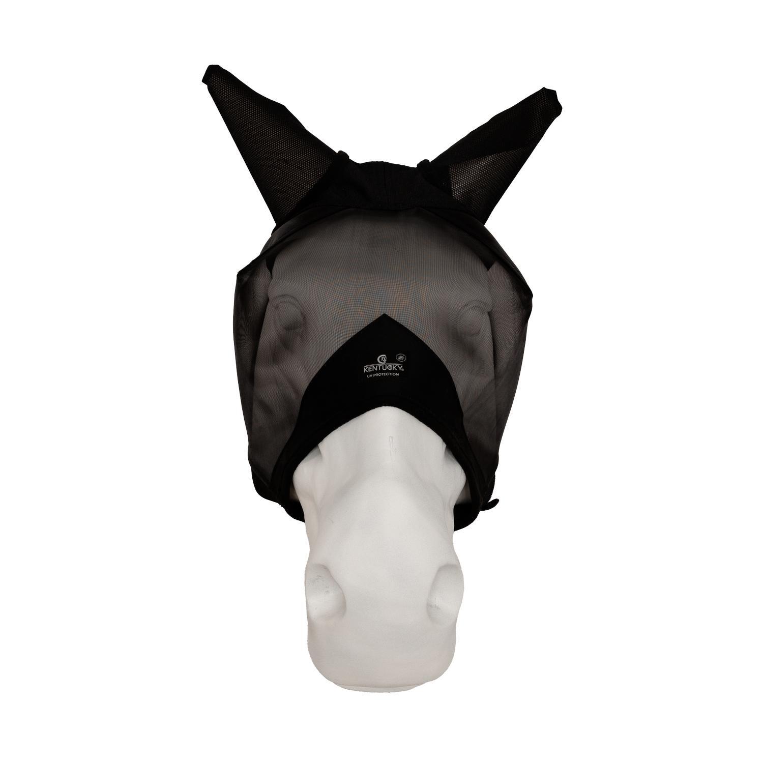 Masque Anti-mouches Kensington Pour Cheval - Taille Grande, Doublure Polaire, Rouge