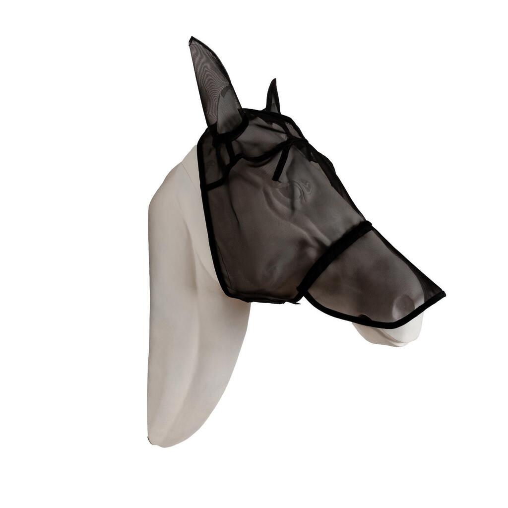 Fly mask classic with ears and nose black cob