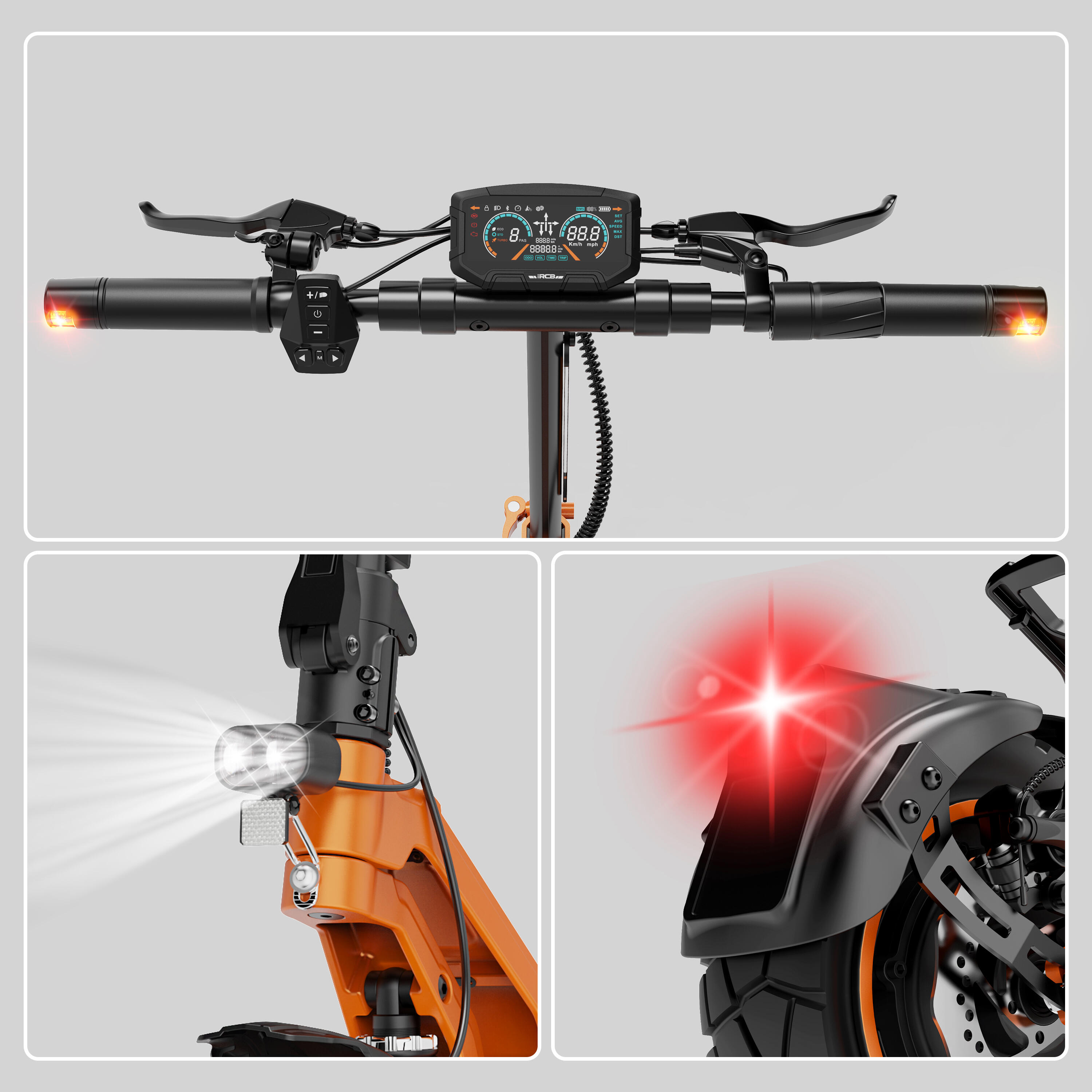 RCB E-Scooter D7 PRO Ultra 27Ah mit NFC & Blinker (110-130 km) 2/8
