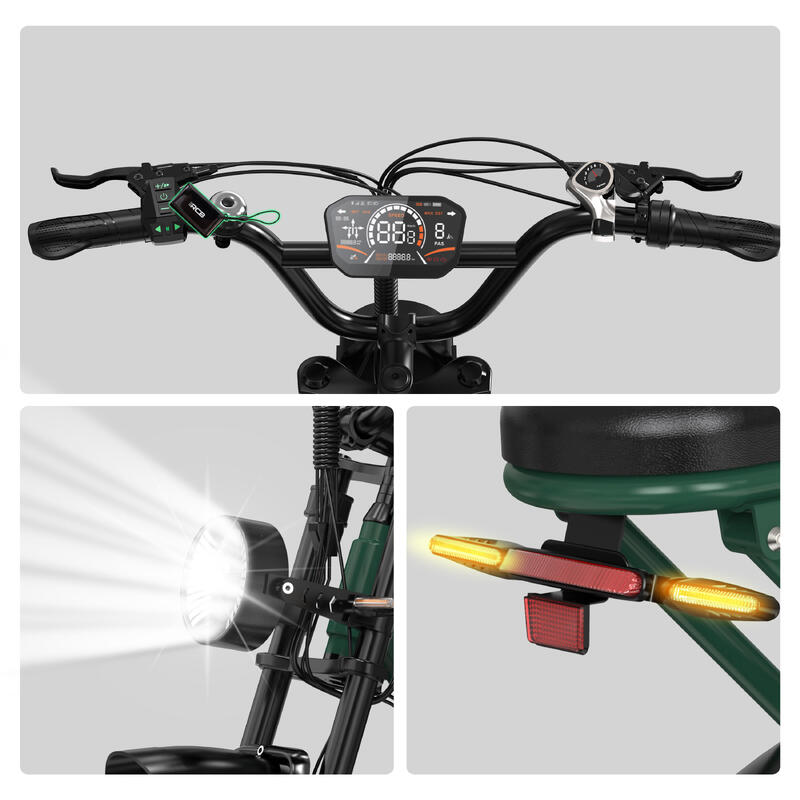 Bicicletă Electrică Suspensie Completă 20×4.0" Anvelope Late, 60-90km, RCB-G19