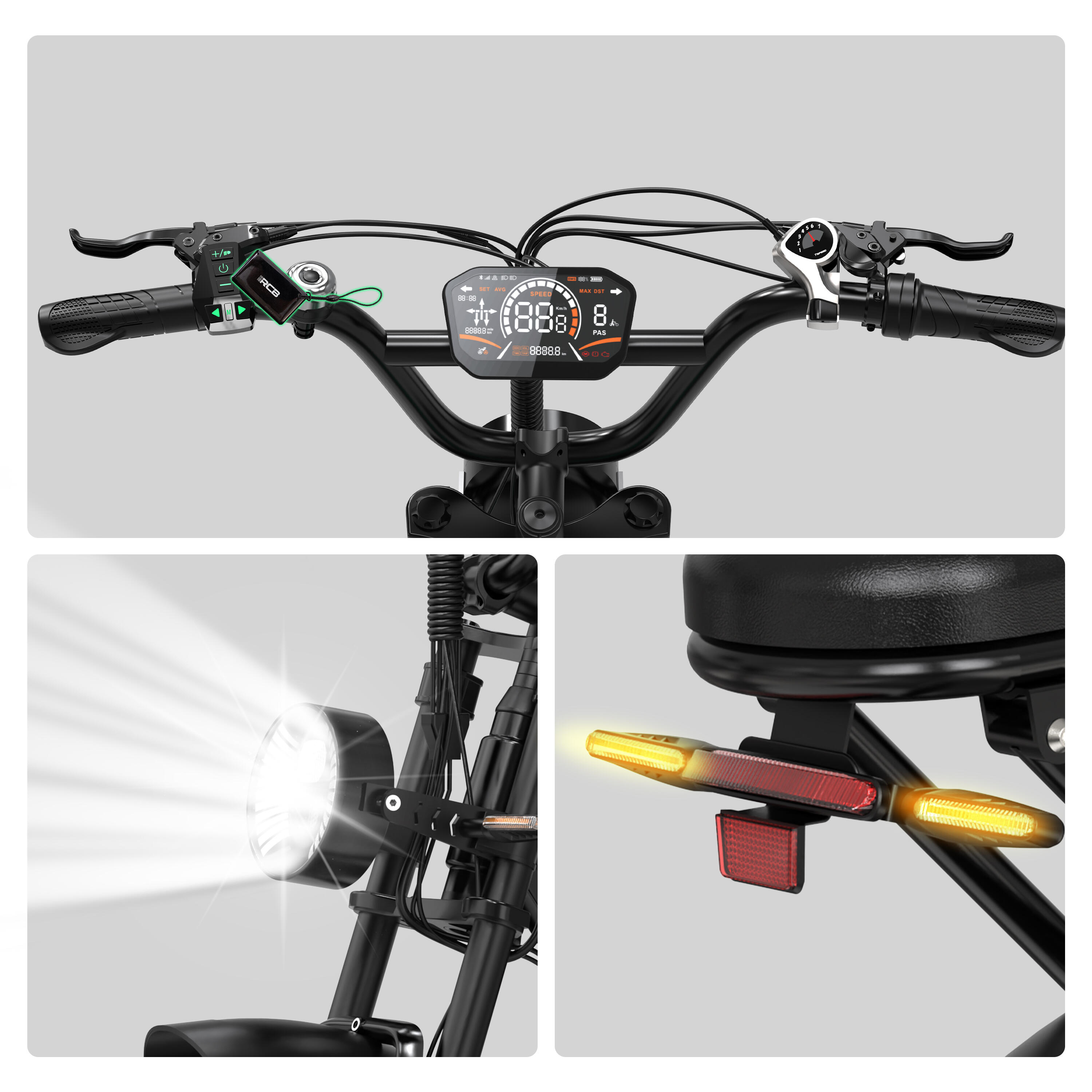 Rower Elektryczny Pełne Zawieszenie 20×4.0" Szerokie Opony, 60-90km, RCB-G19 2/7