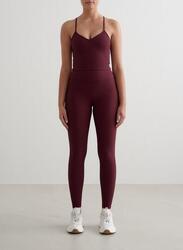 Femme Leggings Côtelé Séchage Rapide Marron