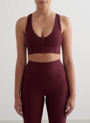 Femme Soutien-gorge de sport Fermeture Éclair Dos Croisé Cerise