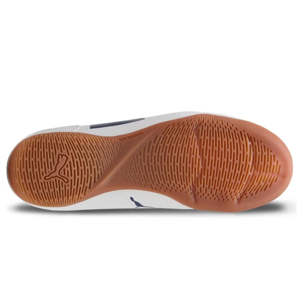 PUMA TRUCO III V Jr Branco-aqua 108575 01. Sapatilhas de futebol de salão júnior 4/5