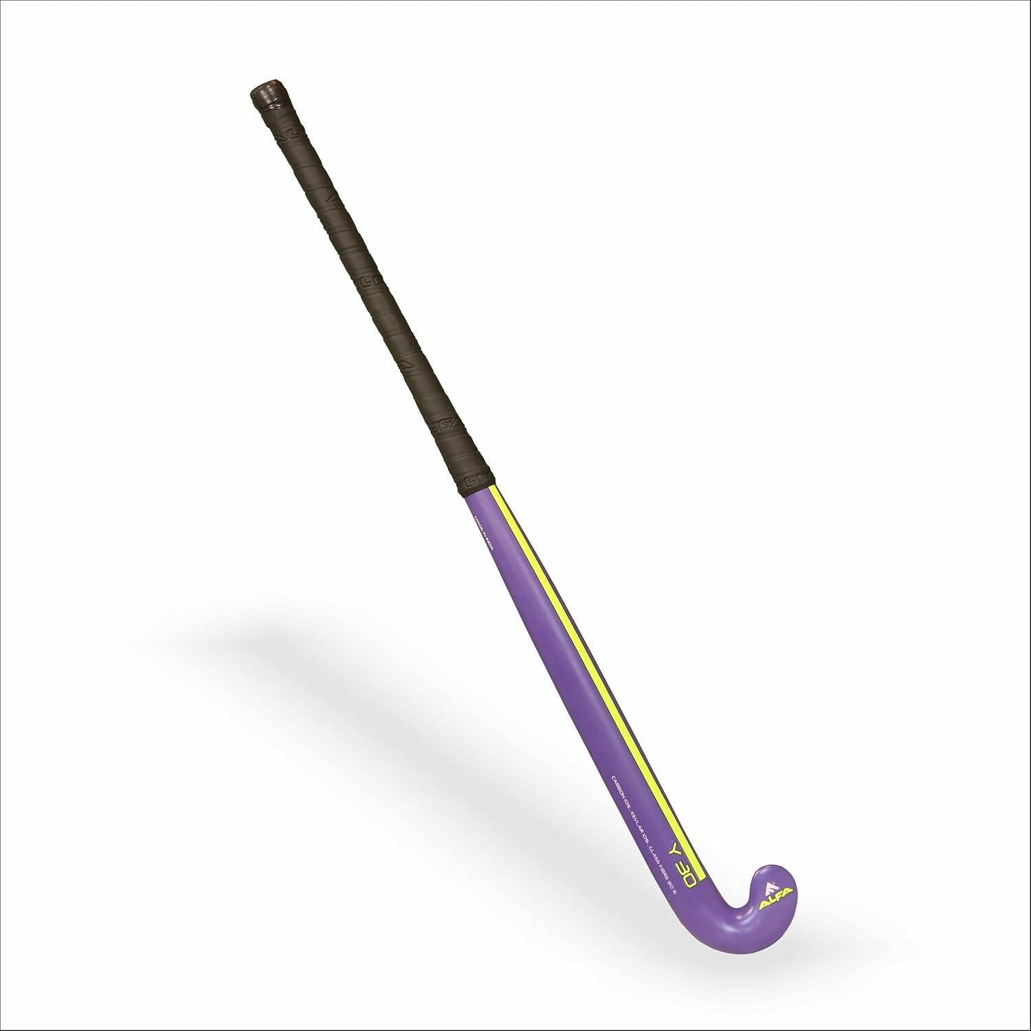 Alfa Y-30 Feldhockeyschläger – 10% Carbon, Extra Low Bow, Leicht & Robust 3/4
