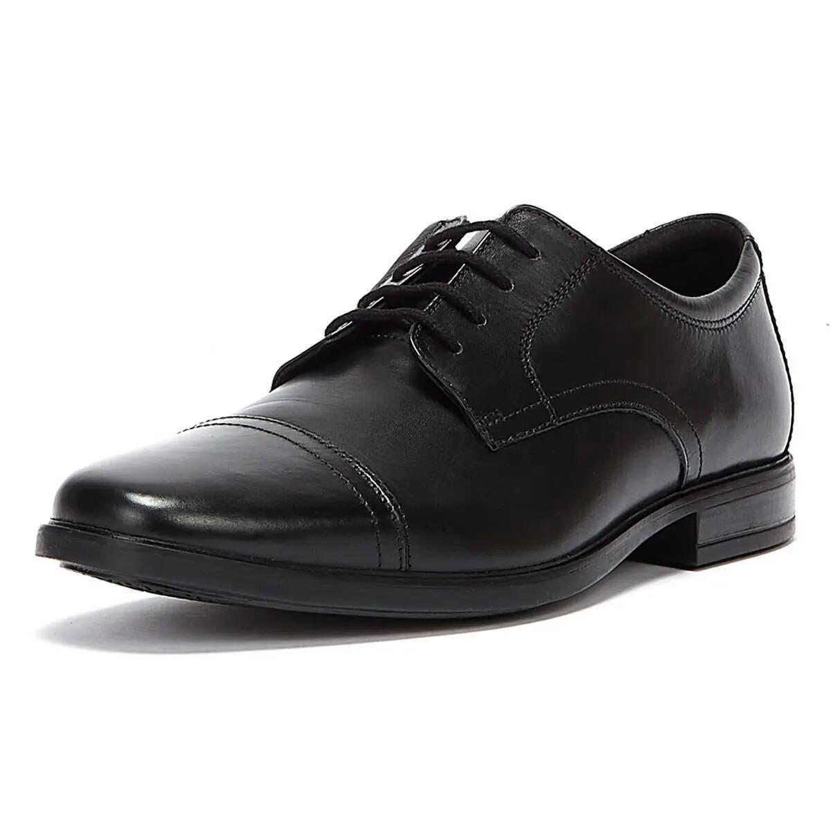 Clarks Howard Cap Leather Mens Black Shoes 3/6