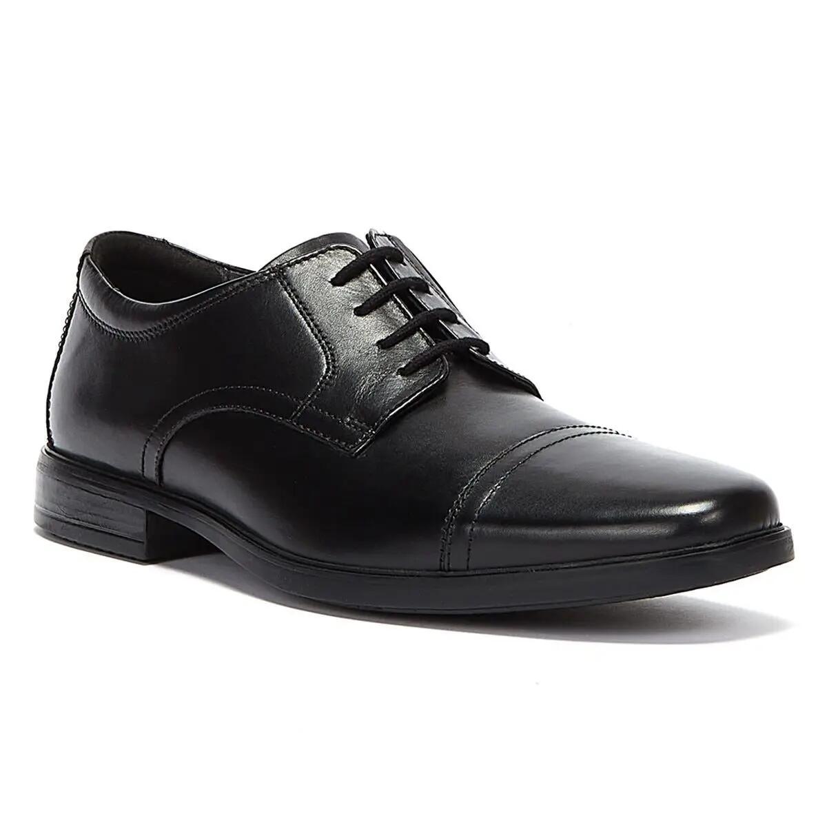 Clarks Howard Cap Leather Mens Black Shoes 2/6