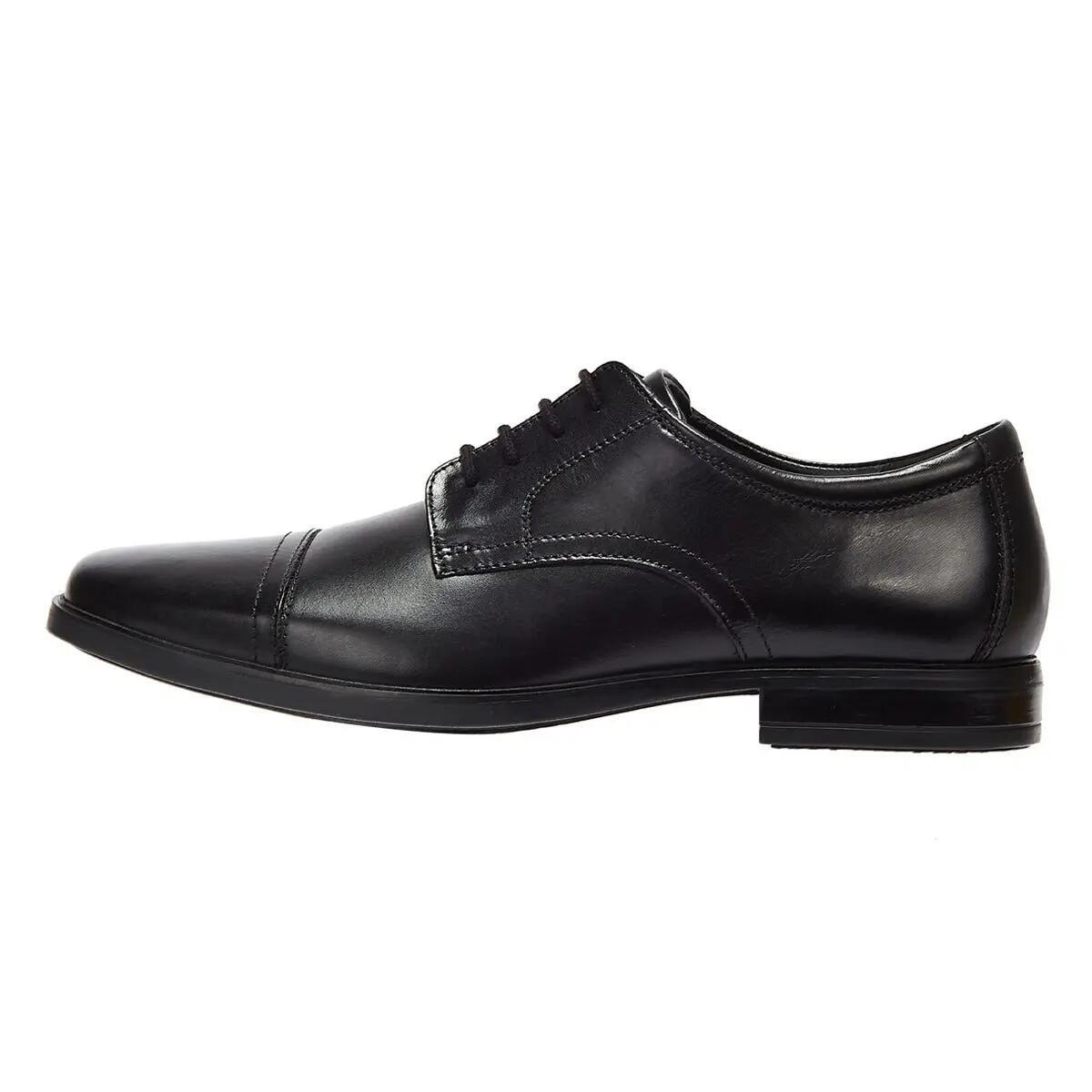 Clarks Howard Cap Leather Mens Black Shoes 5/6
