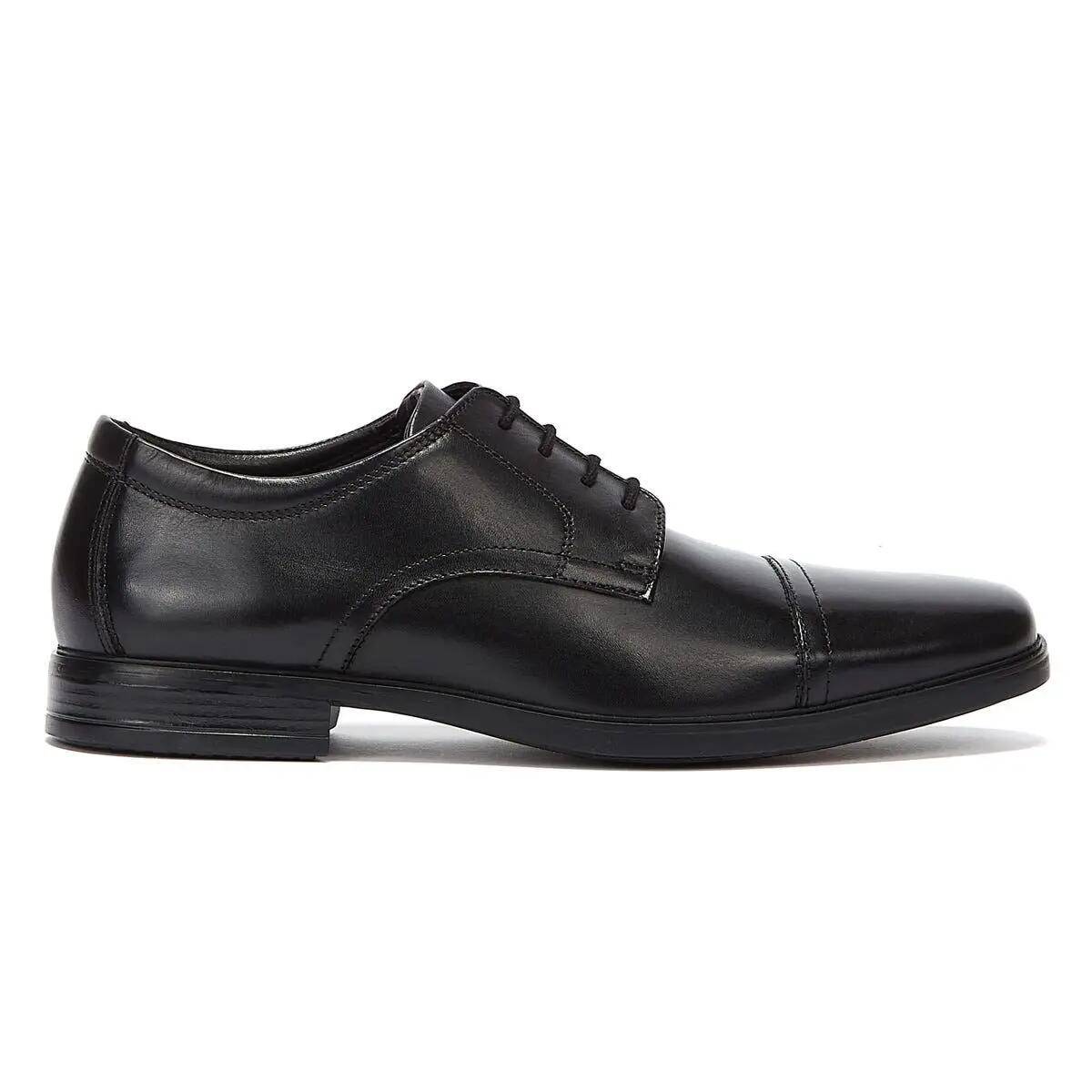 Clarks Howard Cap Leather Mens Black Shoes 4/6