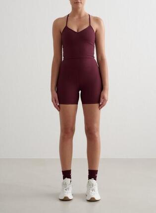 Femme Shorts Midi Côtelé Séchage Rapide Marron