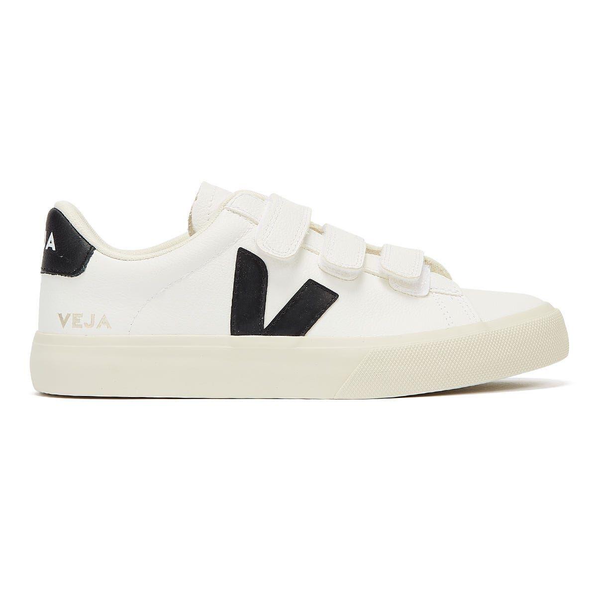 VEJA RECIFE LOGO WHITE BLACK - Talla 38 5/6