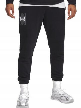 SPODNIE męskie UNDER ARMOUR 1390144-001 dresowe czarne joggery bawełna XL