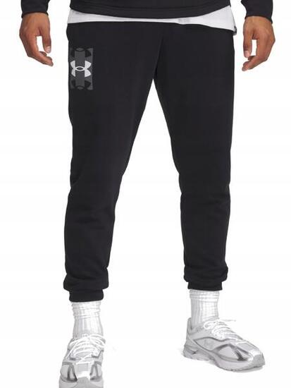 SPODNIE męskie UNDER ARMOUR 1390144-001 dresowe czarne joggery bawełna XL