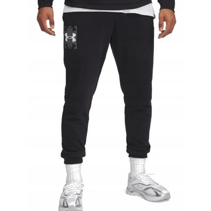 SPODNIE męskie UNDER ARMOUR 1390144-001 dresowe czarne joggery bawełna L