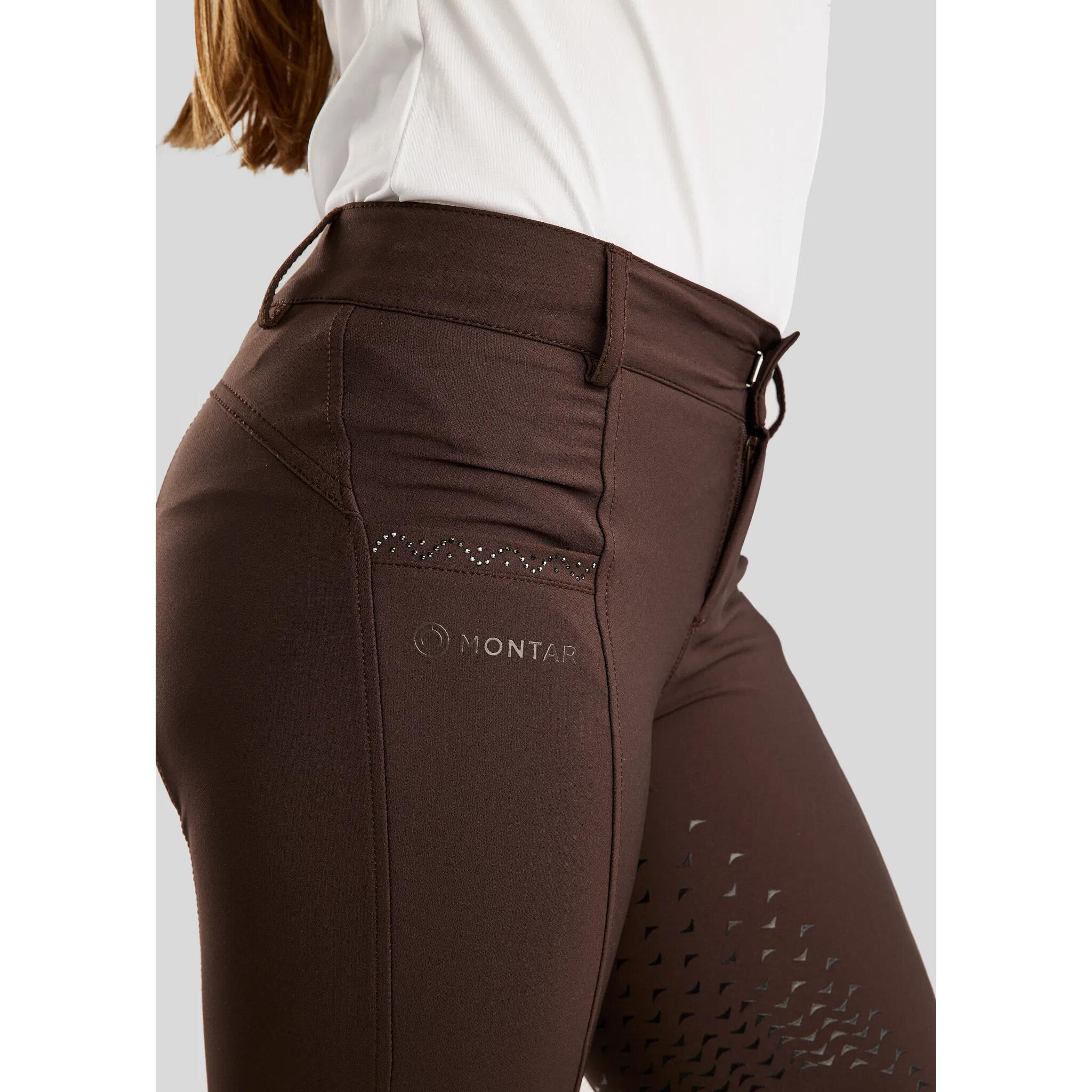 Pantalon équitation full grip fille Montar 3/3