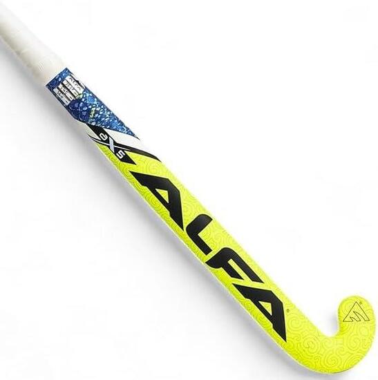 ALFA AX5 Hockeyschläger – Fluro Gelb, 50 % Carbon, Tasche & Ball