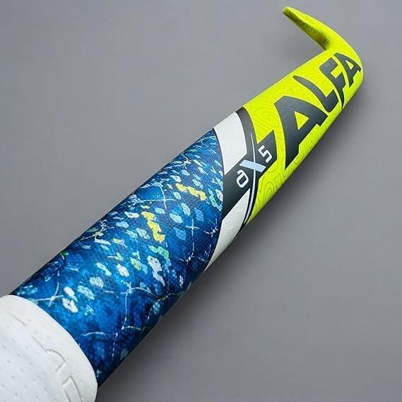 Hockeyschläger – AX5 Fluro Gelb, 50 % Carbon, Tasche & Ball 4/6