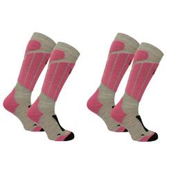 Chaussettes de ski enfant -Laine mérinos Climayarn -Chaudes et Confortables -2pk