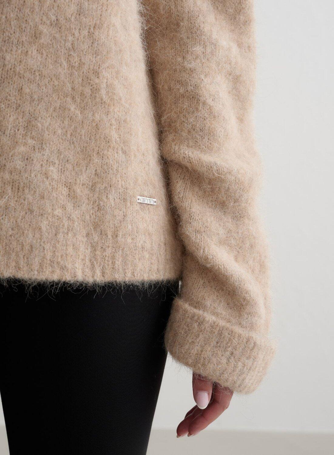 Mujer Suéter Punto de lana de Alpaca Beige Oscuro 5/6