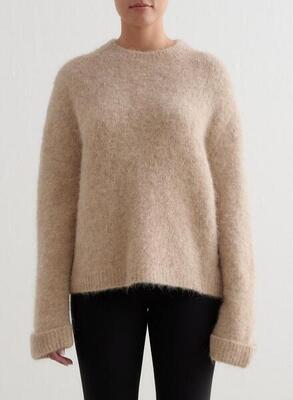 Dames trui gebreid alpacawol grijs gemêleerd