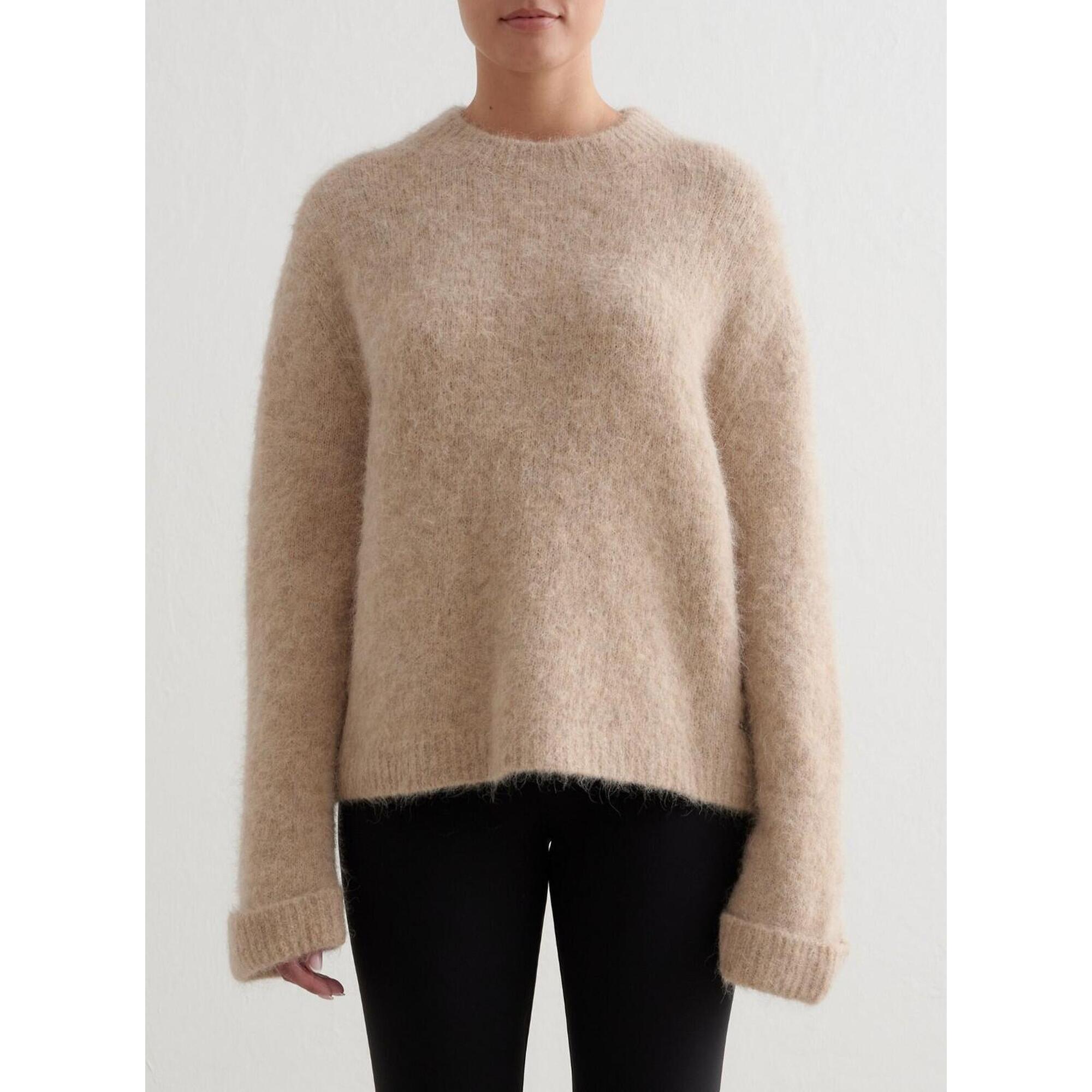 Aim'n - Femme Pull En Maille De Laine D'Alpaga Beige Foncé - Pull - Beige - Decathlon