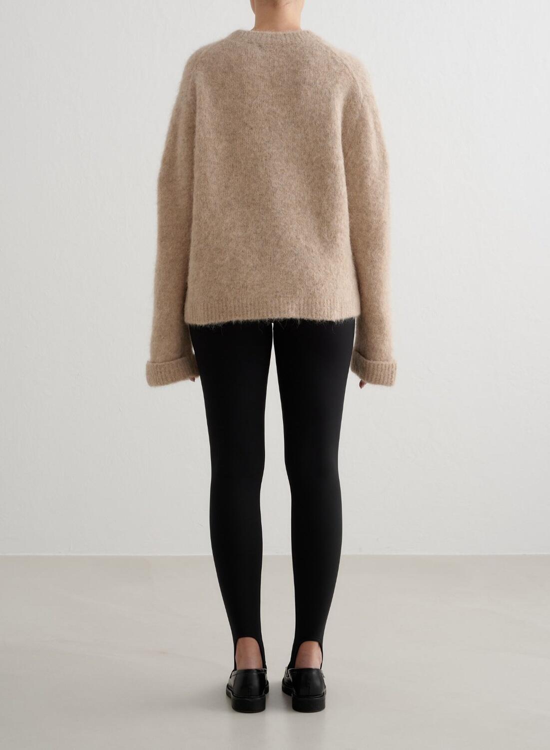 Mujer Suéter Punto de lana de Alpaca Beige Oscuro 4/6
