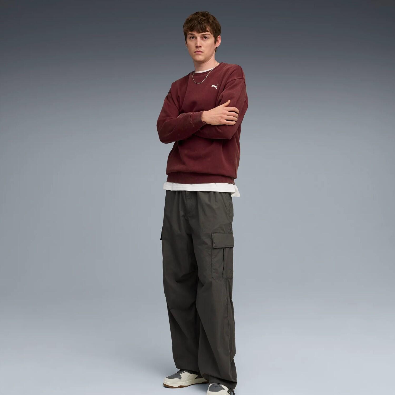 PUMA Essentials Elevated Relaxed Wash Fleece Crew Sweatshirt Herren 3/9