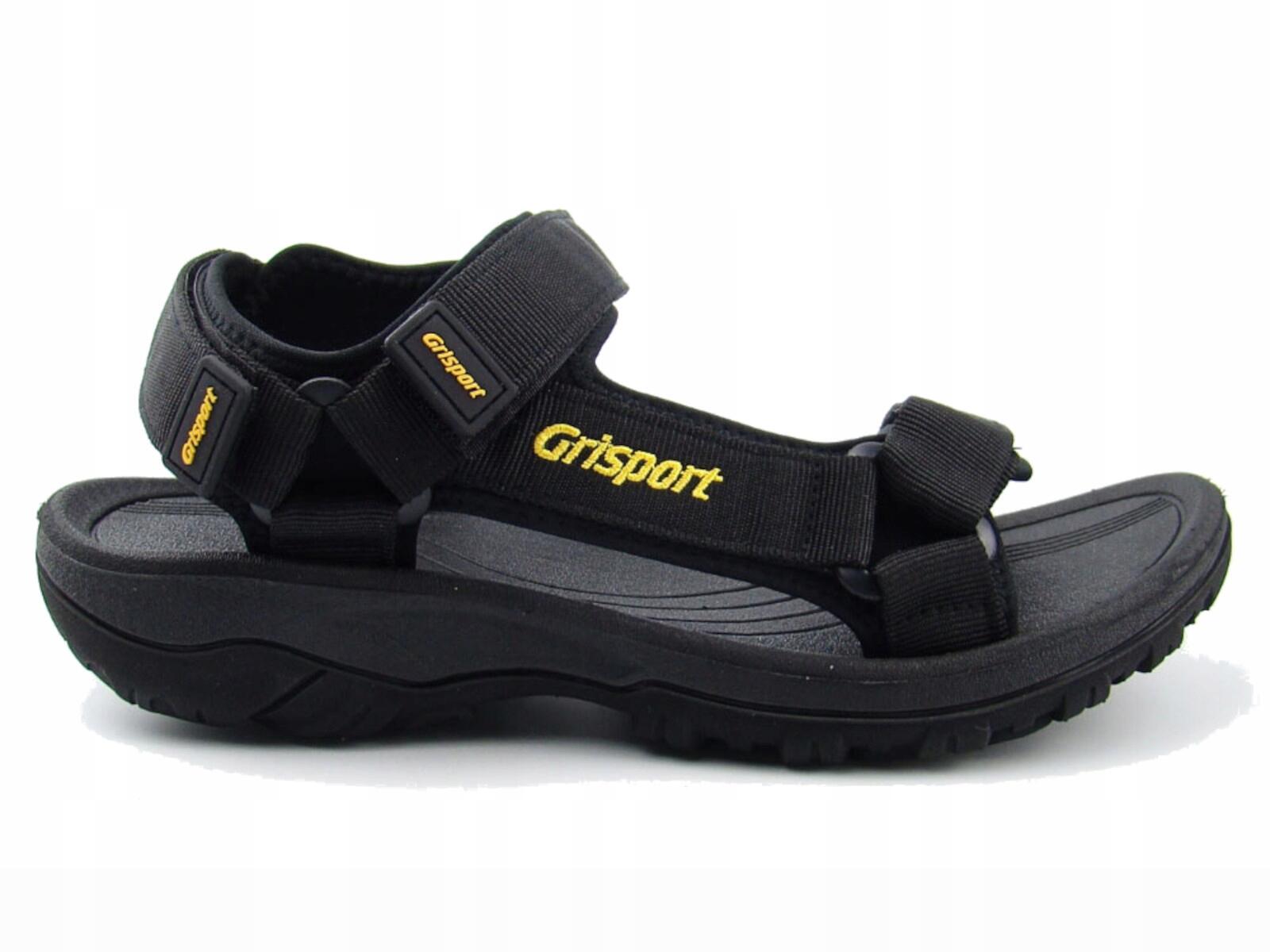 SANDAŁY męskie GRISPORT sportowe GR-25-34-9020M na rzepy czarne na lato 44 3/7