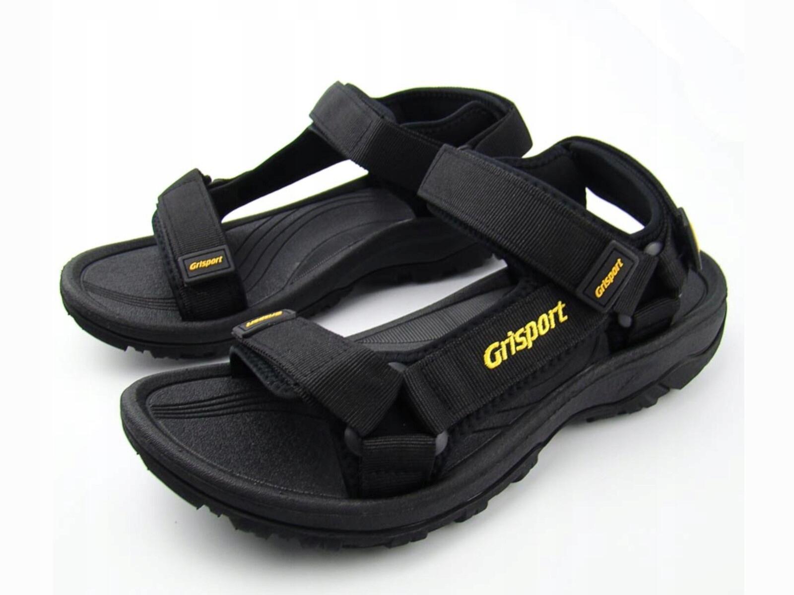 SANDAŁY męskie GRISPORT sportowe GR-25-34-9020M na rzepy czarne na lato 44 5/7
