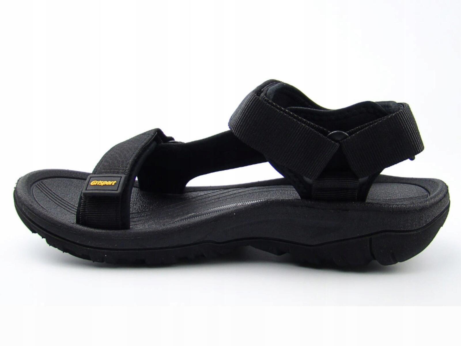 SANDAŁY męskie GRISPORT sportowe GR-25-34-9020M na rzepy czarne na lato 44 4/7