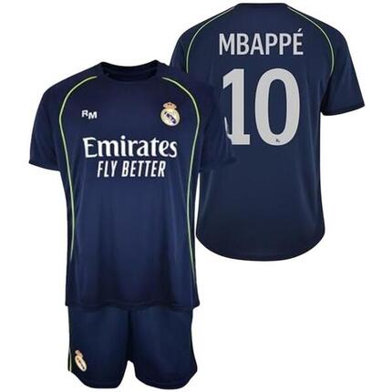 Real Madrid Junior Auswärtstrikot Mbappé Nr. 10 2025/26 Blau