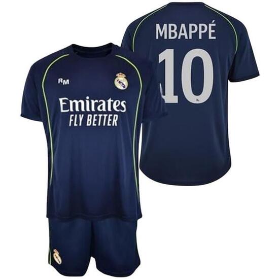 Real Madrid Junior Auswärtstrikot Mbappé Nr. 10 2025/26 Blau