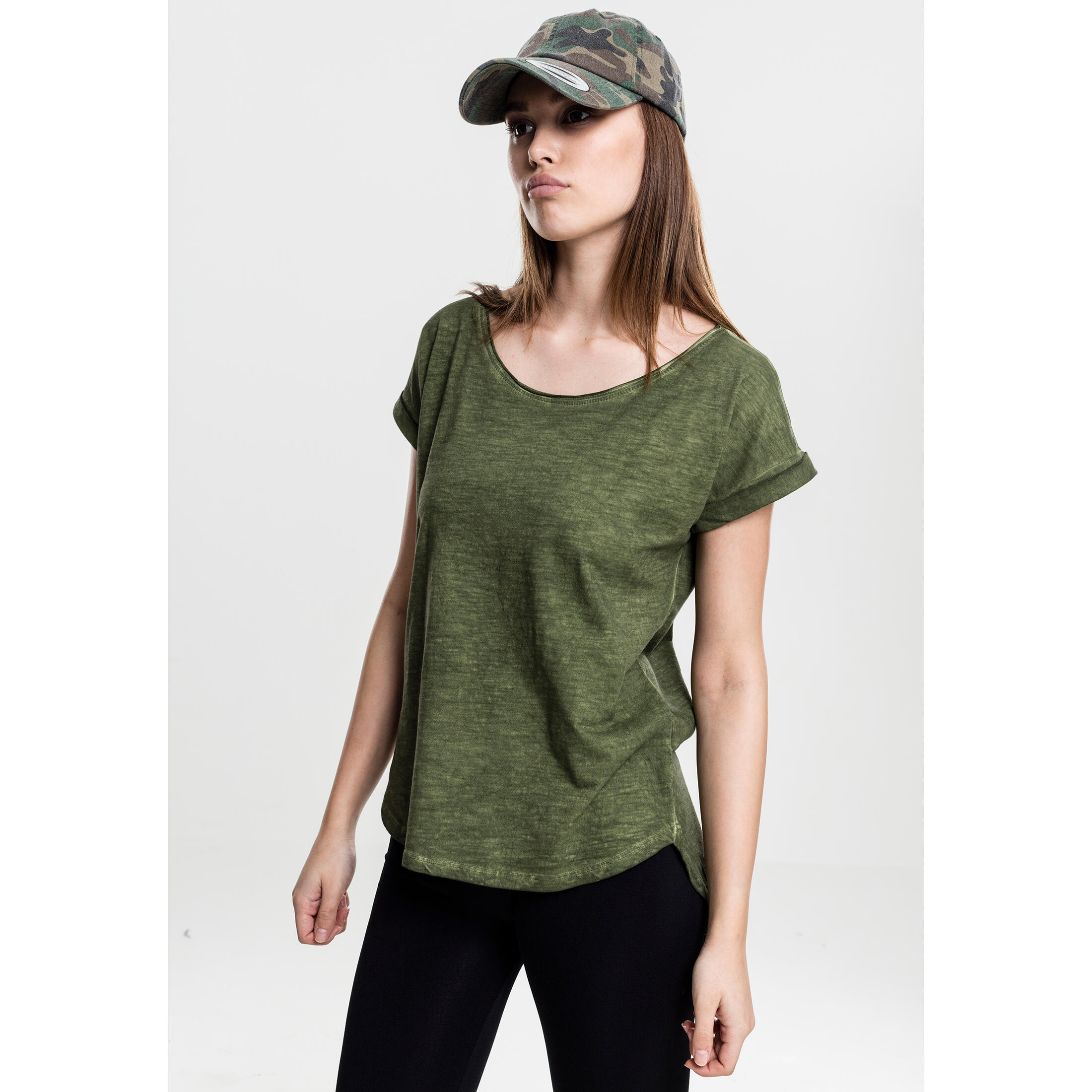 T-Shirt Donna Urban Classics In Jersey Lavato - Morbida E Casual, Con Tasca Sul Petto, Cotone E Poliestere - 3