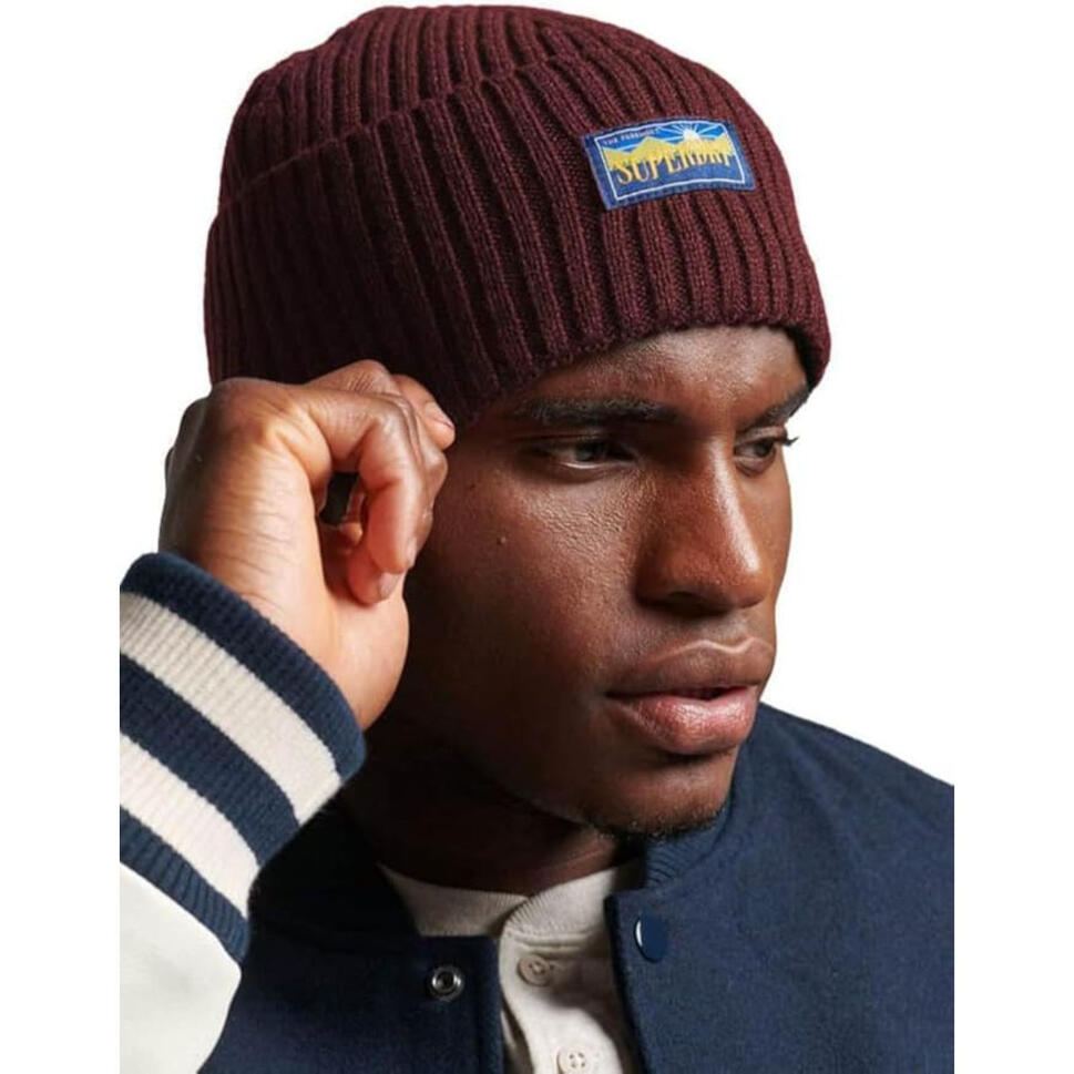 Czapka zimowa męska Superdry Vintager Radar 2.0 - Burgund