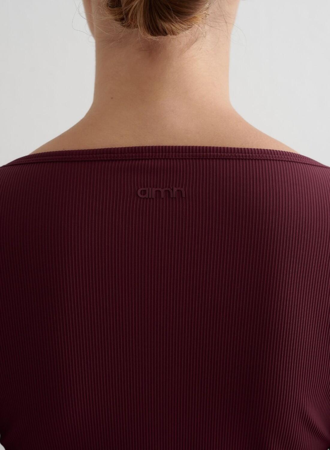 Femme Cardigan Fermeture Éclair Côtelé Séchage Rapide Cerise 6/6