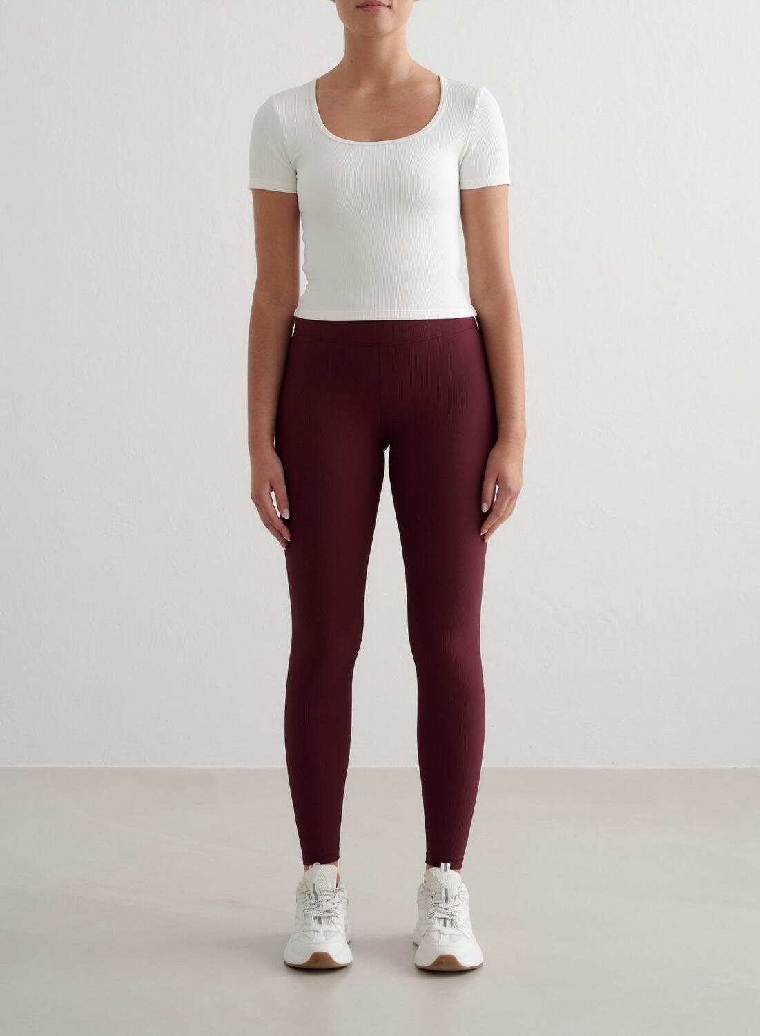 Damen Kurzarmshirt Schnelltrocknend second skin Gerippt Performance Weiß 3/4