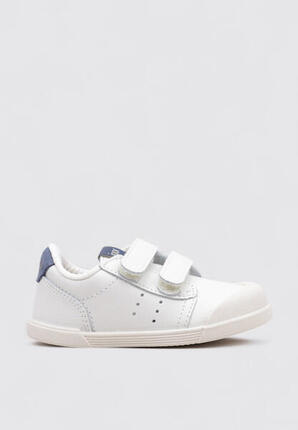Igor Barefoot — Baskets Tennis Enfant Blanc et Bleu Marine, Scratch