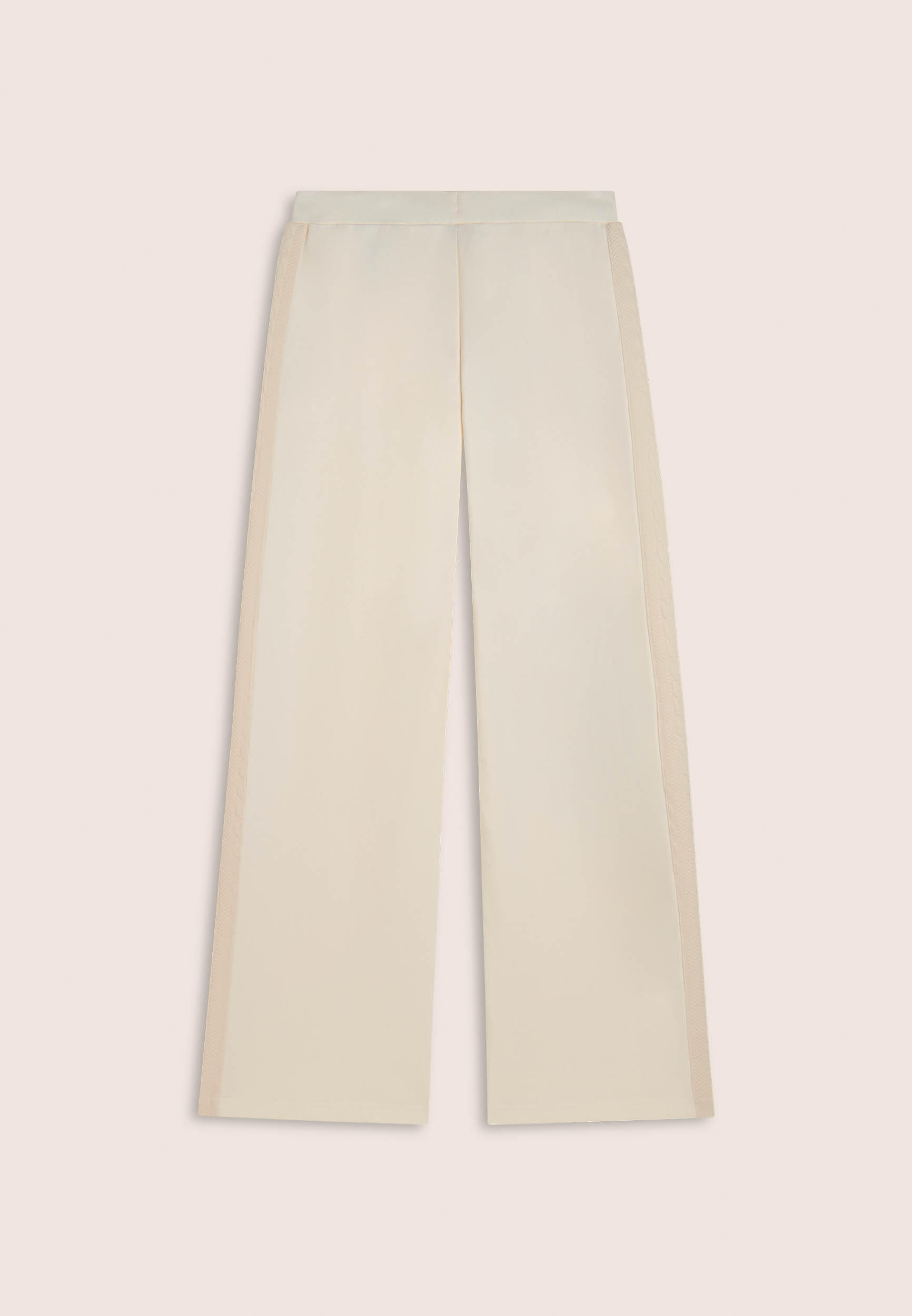 Pantalon à jambe large en molleton brossé et pièces décoratives en tresses 2/3