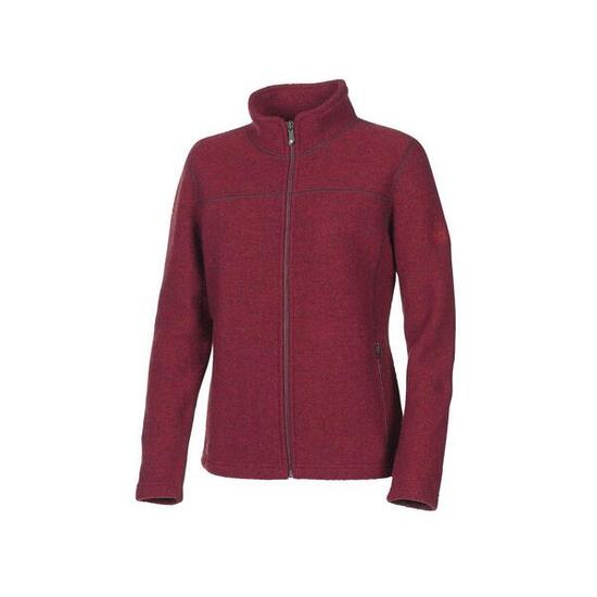 Damen-Wolljacke mit Reißverschluss Beata Deep Red - Rot
