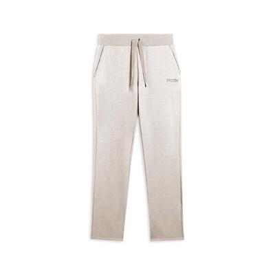 Pantaloni sportivi da donna con fondo dritto e logo strass
