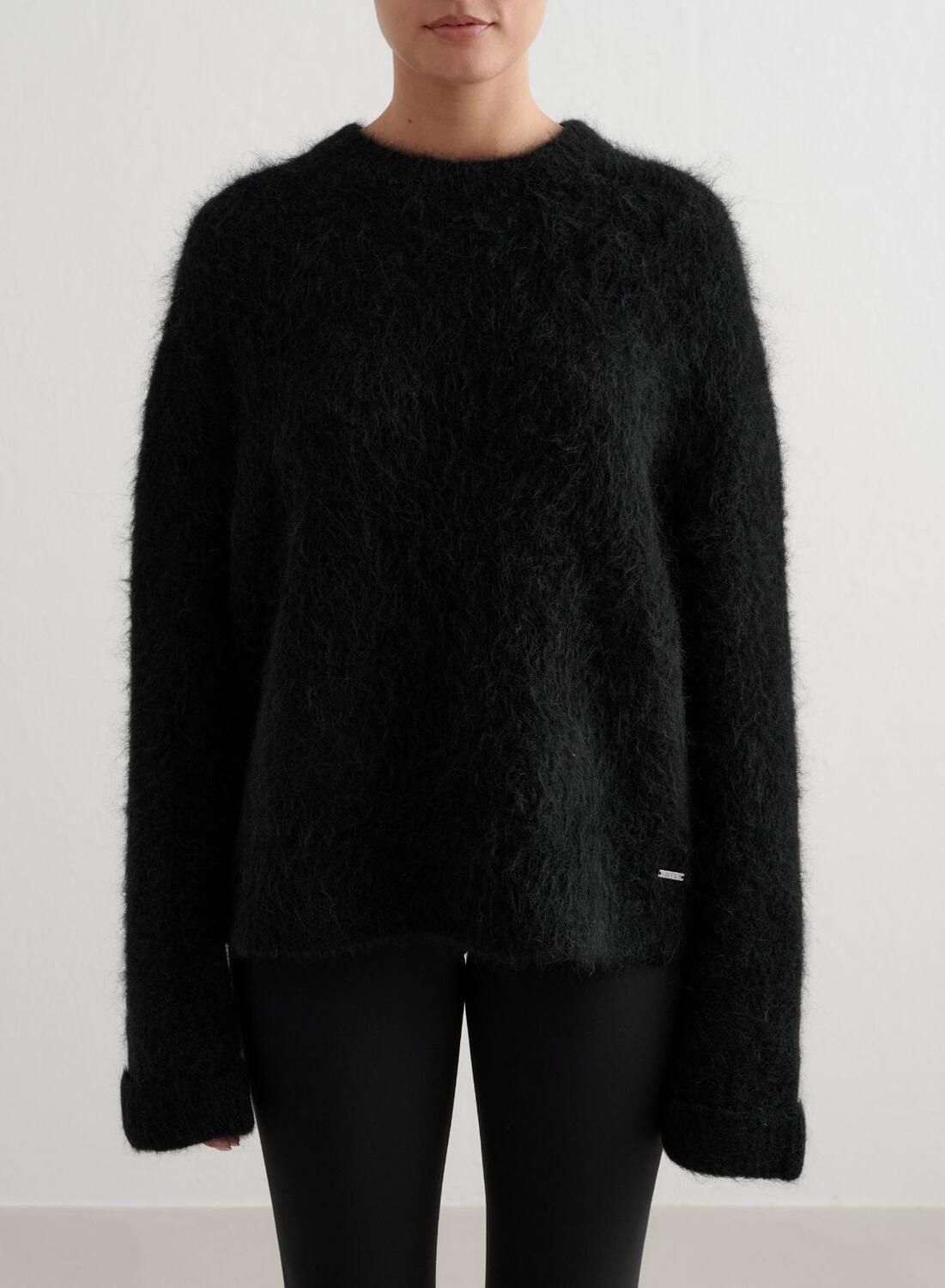 AIM'N Damen Pullover Alpaka-Wollstrick Schwarz