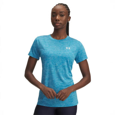 Dames ua tech™ twist t‑shirt under armour blauw