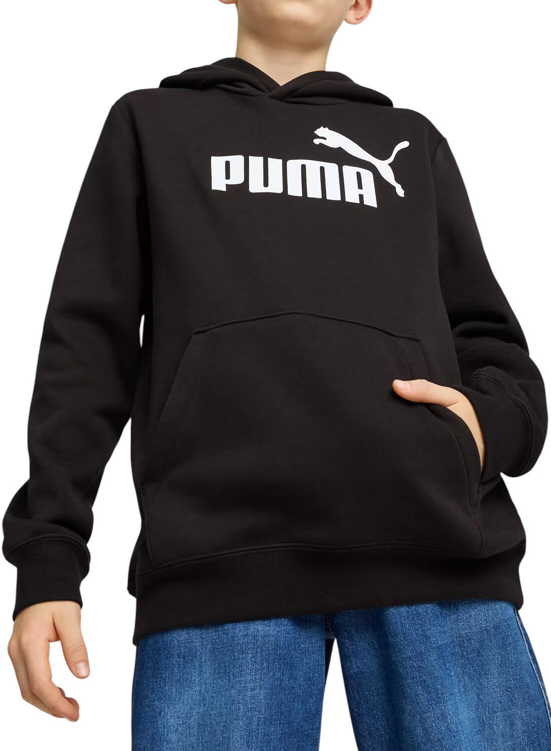 Bluza dziecięca sportowa z kapturem bawełniana czarna PUMA ESS BIG LOGO 1/3