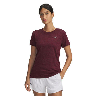 Dames ua tech™ twist t‑shirt under armour bordeaux