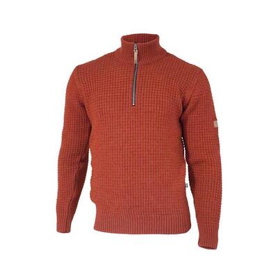Trui moritz half zip red clay - 100% wol - rood