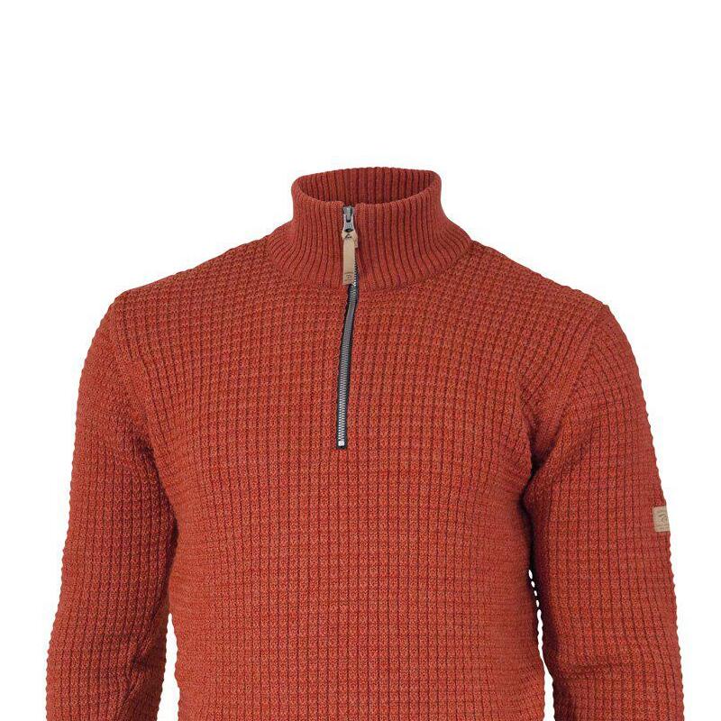 Pull Moritz Half Zip Red Clay – 100% Laine – Rouge 4/5