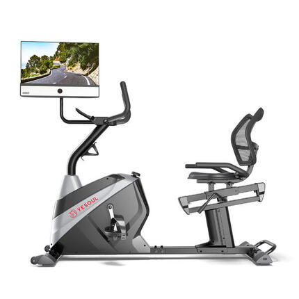 Vélo d’appartement magnétique YESOUL J1 Plus, écran 21,5" LED-FHD, 100 niveaux