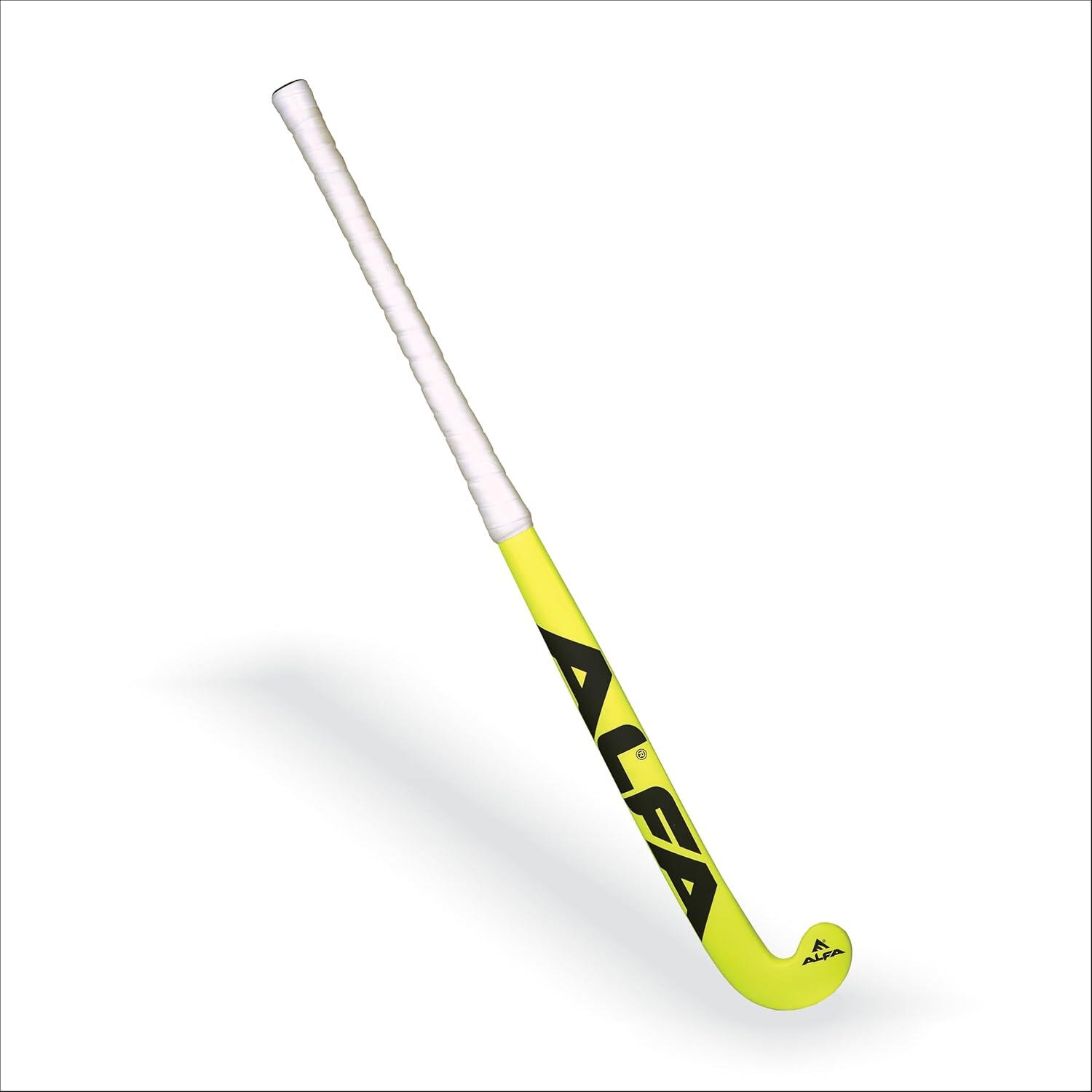 ALFA Indoor 10 Hockeyschläger – Gelb, 36,5", Hybrid-Composite, PU-Griff 1/4